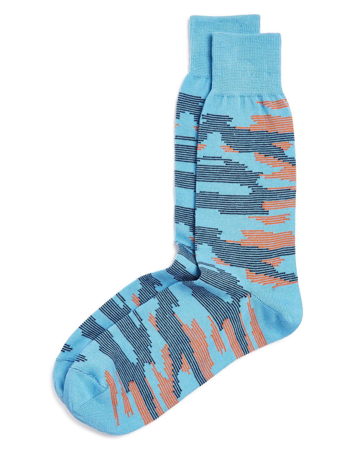 The Men's Store Camo Mille Righe Socks Light Blue