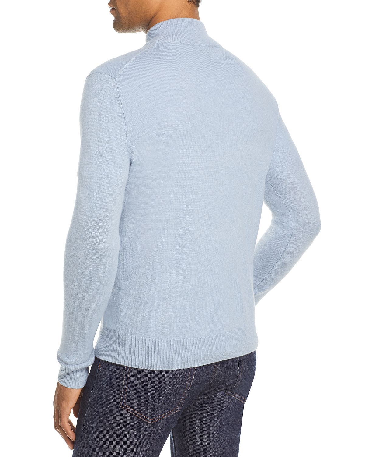 The Men's Store Cashmere Half-zip Sweater Light Blue Slate