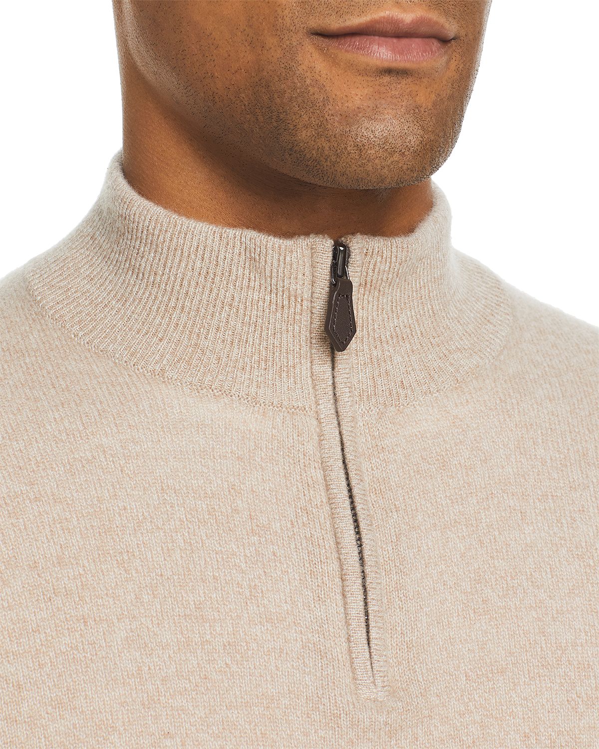The Men's Store Cashmere Half-zip Sweater Oatmeal