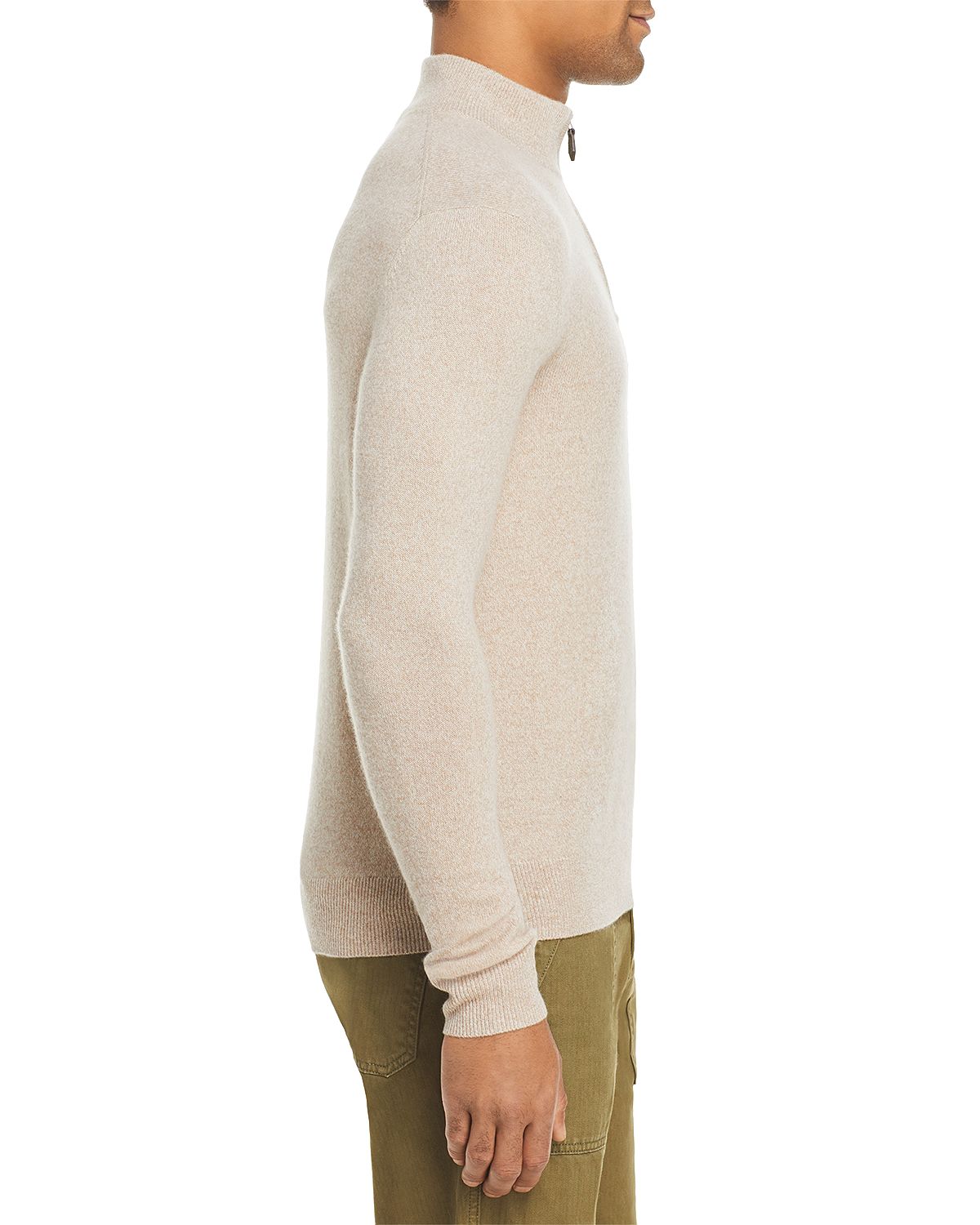 The Men's Store Cashmere Half-zip Sweater Oatmeal