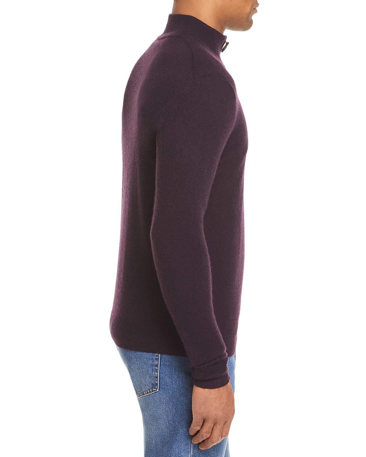 The Men's Store Cashmere Half-zip Sweater Raisin