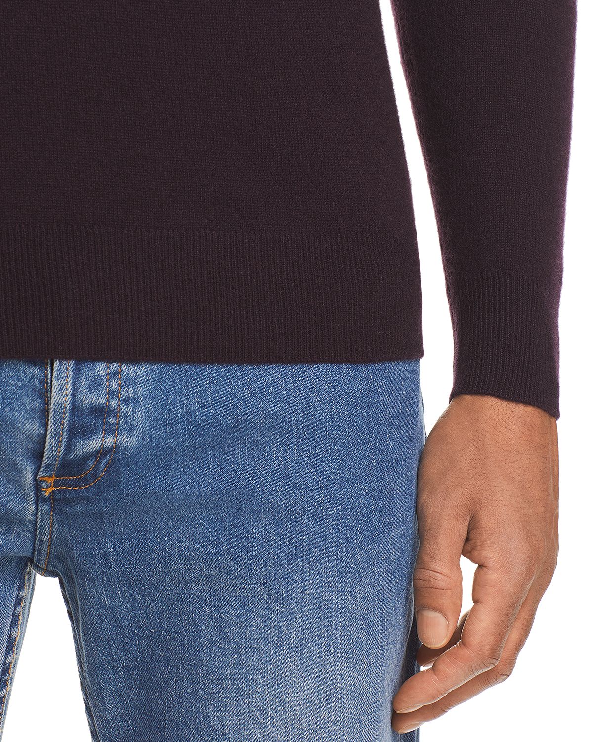 The Men's Store Cashmere Half-zip Sweater Raisin