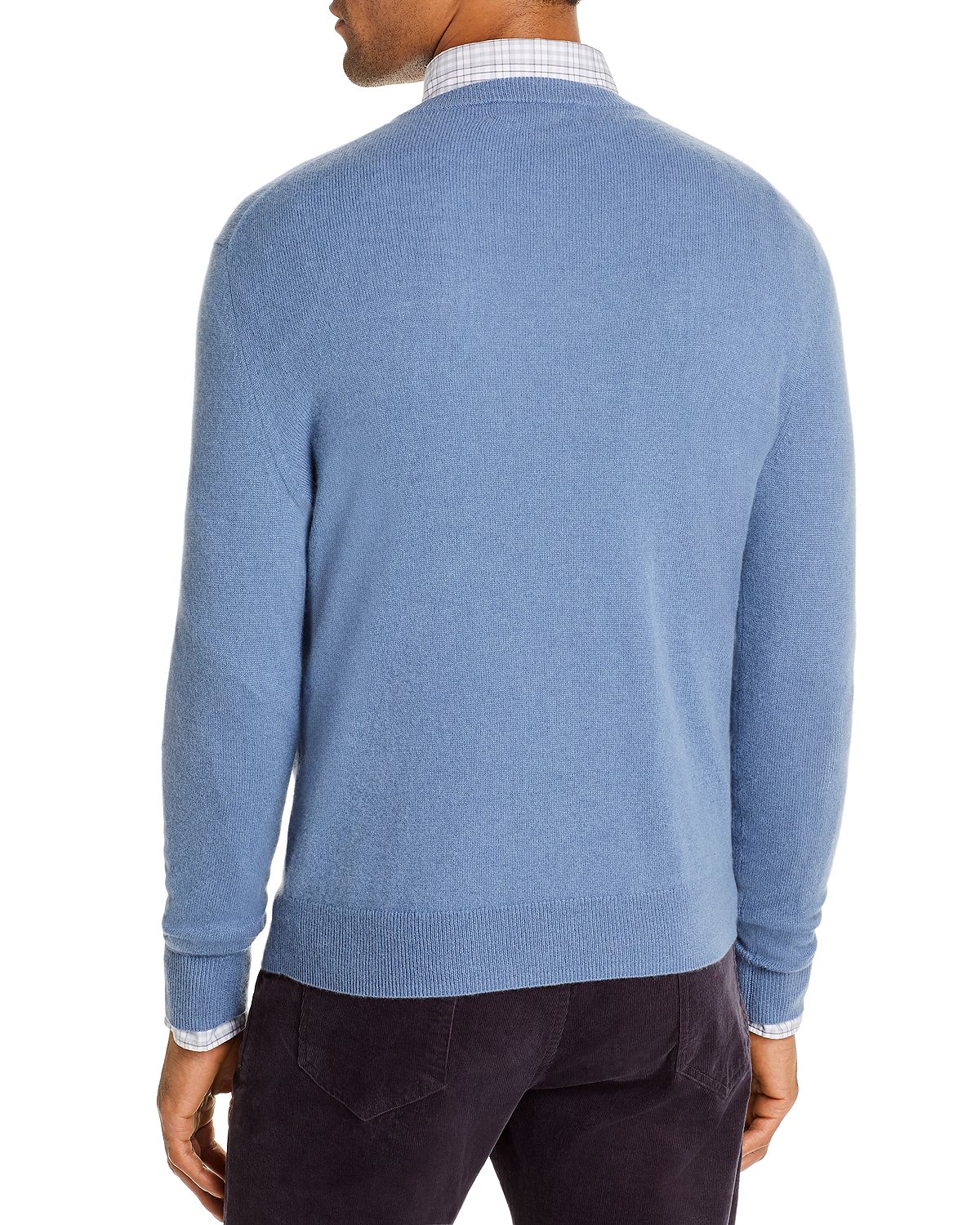 The Men's Store Cashmere V-neck Sweater Blue Fox