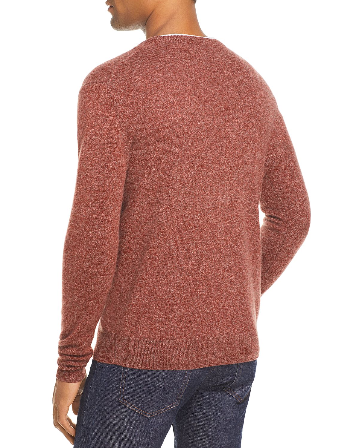 The Men's Store Cashmere V-neck Sweater Brick