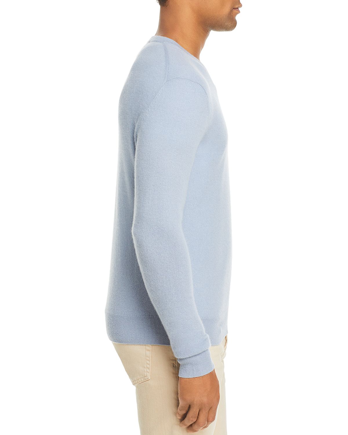 The Men's Store Cashmere V-neck Sweater Light Blue Slate