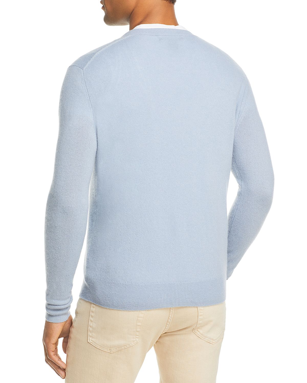 The Men's Store Cashmere V-neck Sweater Light Blue Slate