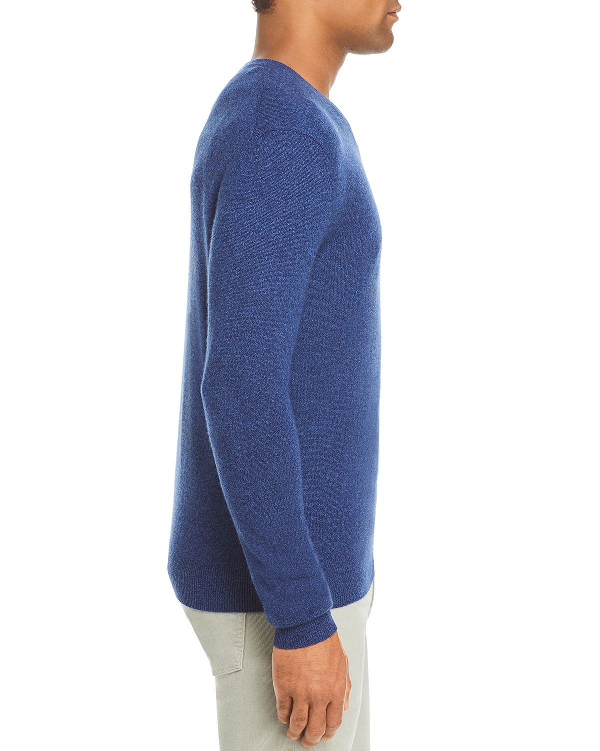 The Men's Store Cashmere V-neck Sweater Ocean Blue