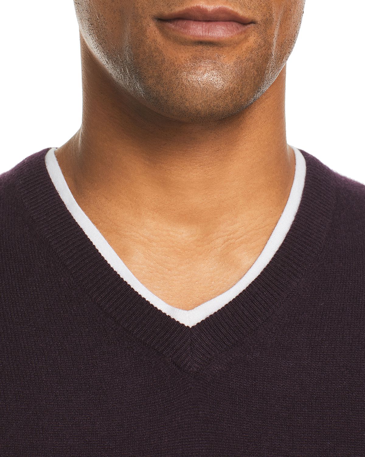 The Men's Store Cashmere V-neck Sweater Raisin