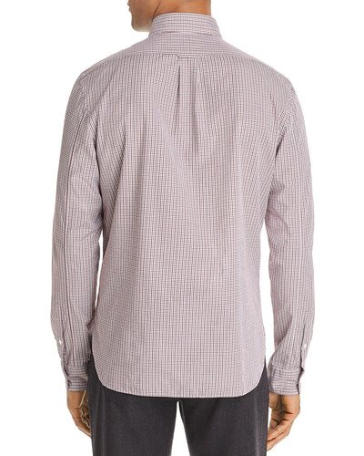 The Men's Store Check-print Classic Fit Shirt Burgundy