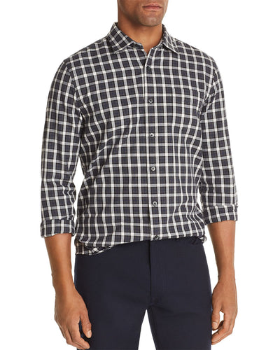 The Men's Store Check-print Classic Fit Shirt Gray Combo