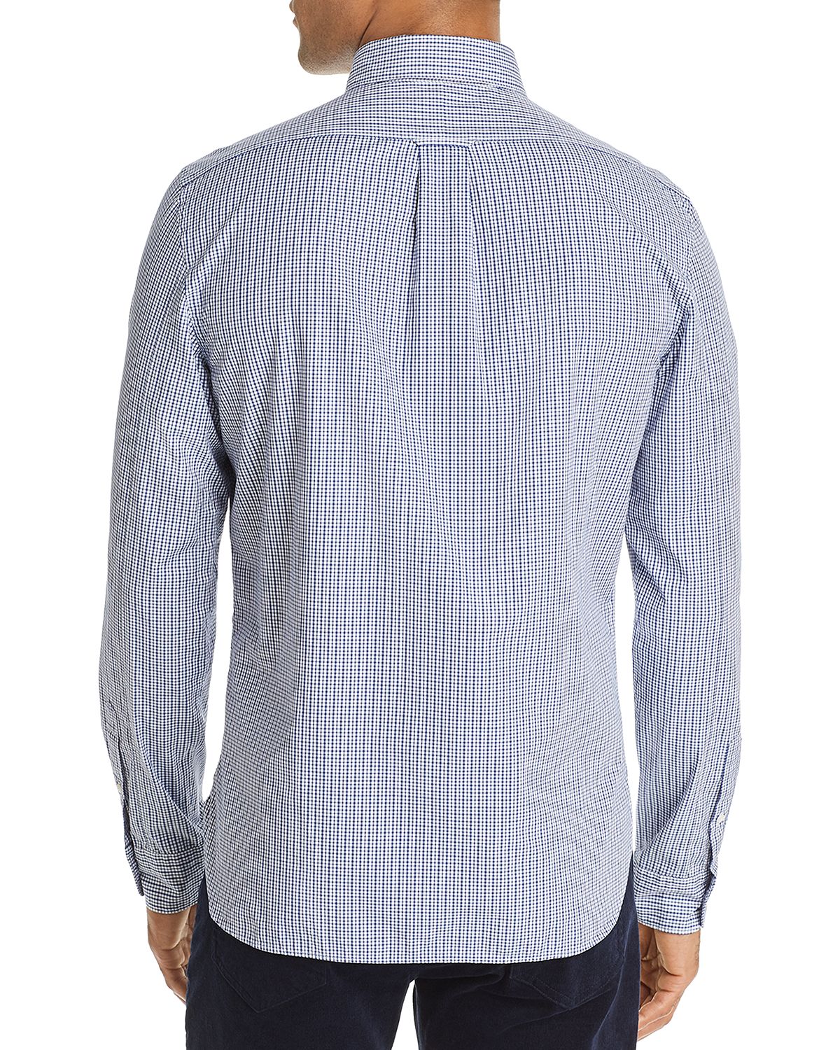 The Men's Store Check-print Classic Fit Shirt Navy