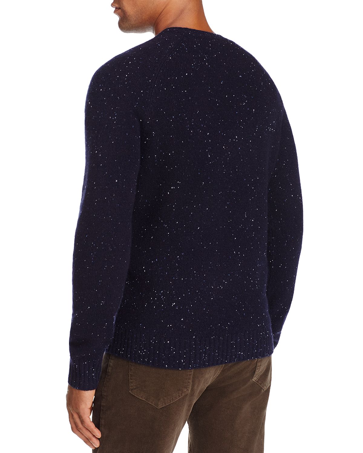 The Men's Store Crewneck Donegal Cashmere Sweater Navy