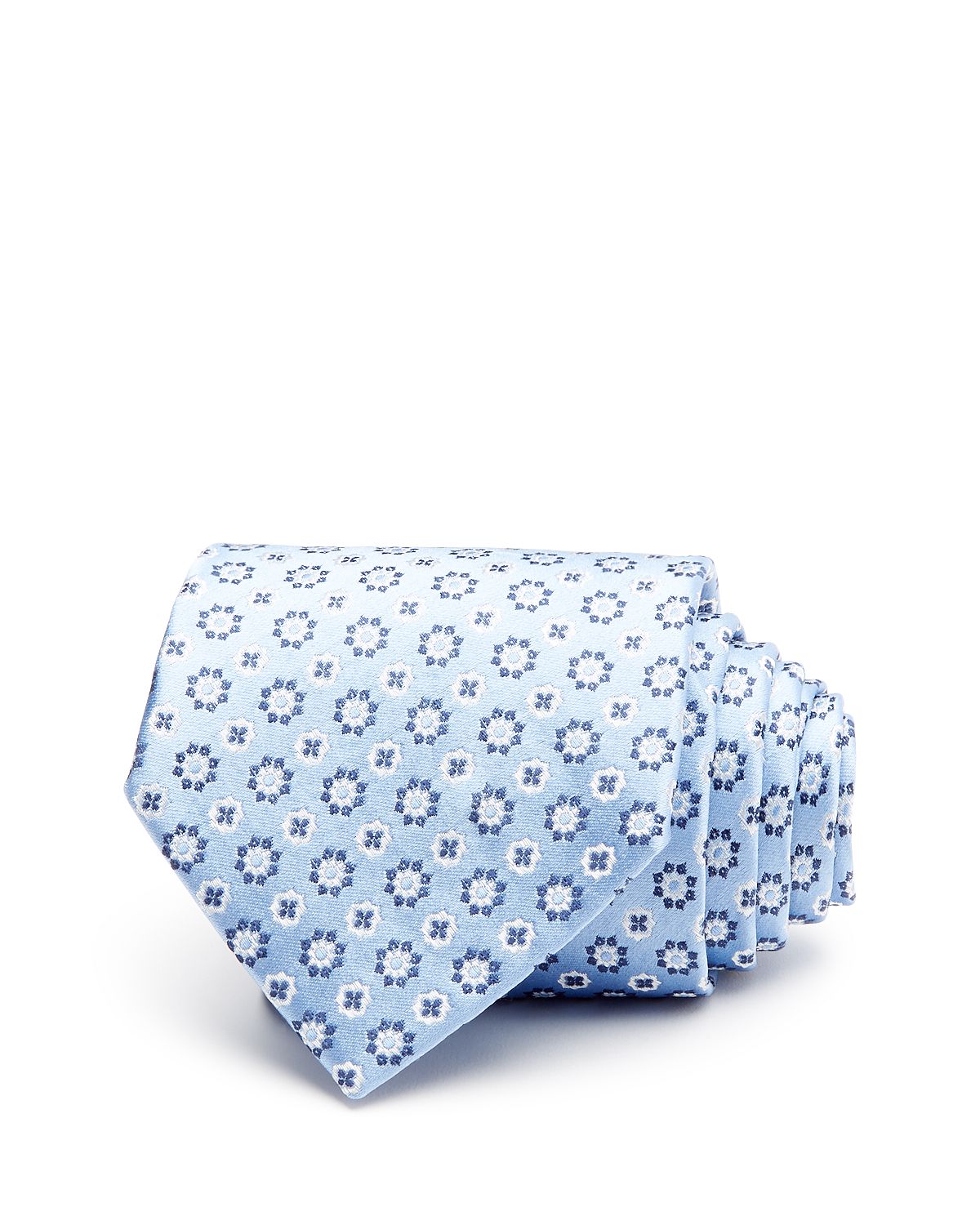 The Men's Store Floral Medallion Classic Tie Light Blue