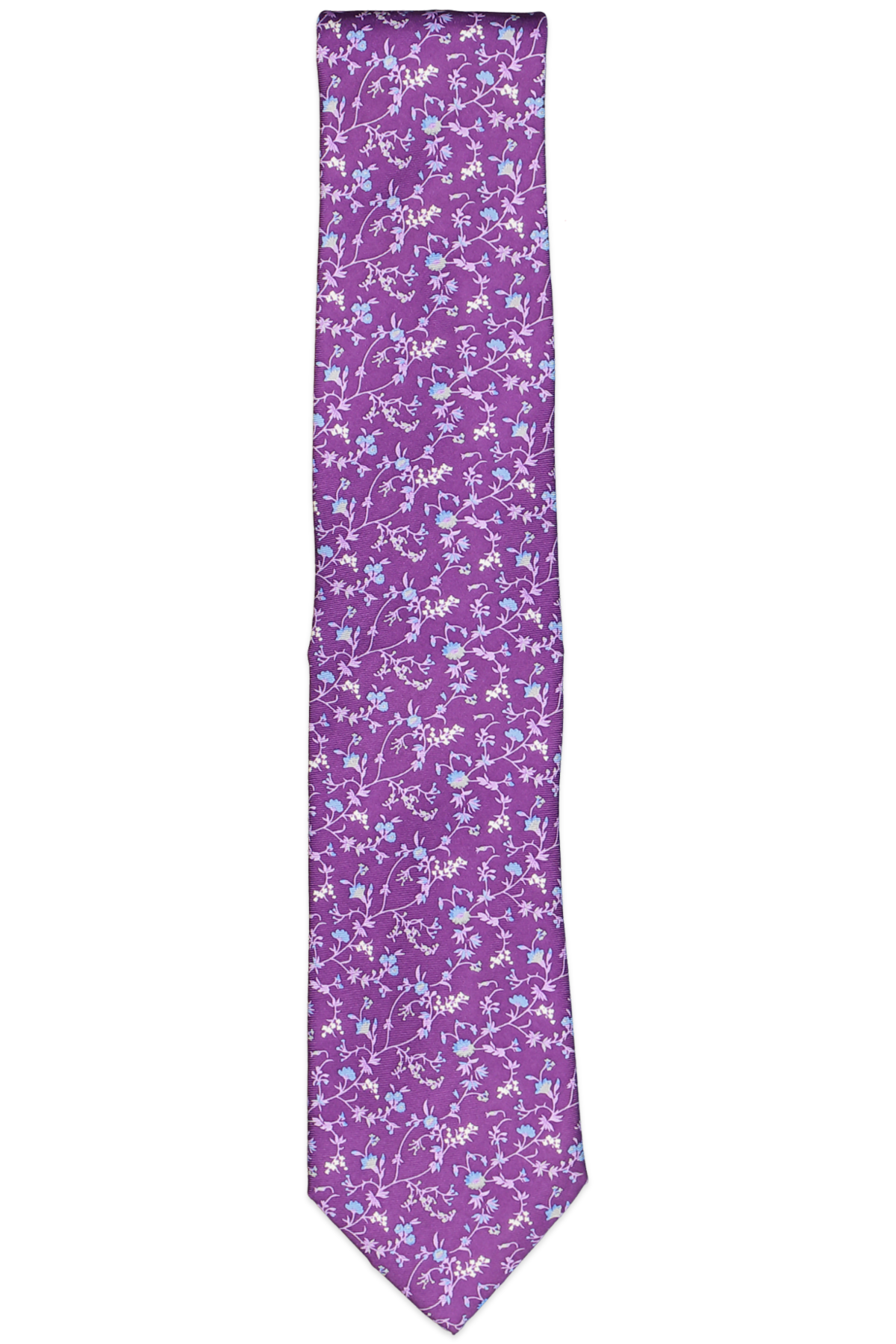 The Men's Store Floral Print Silk Classic Tie LAVENDER