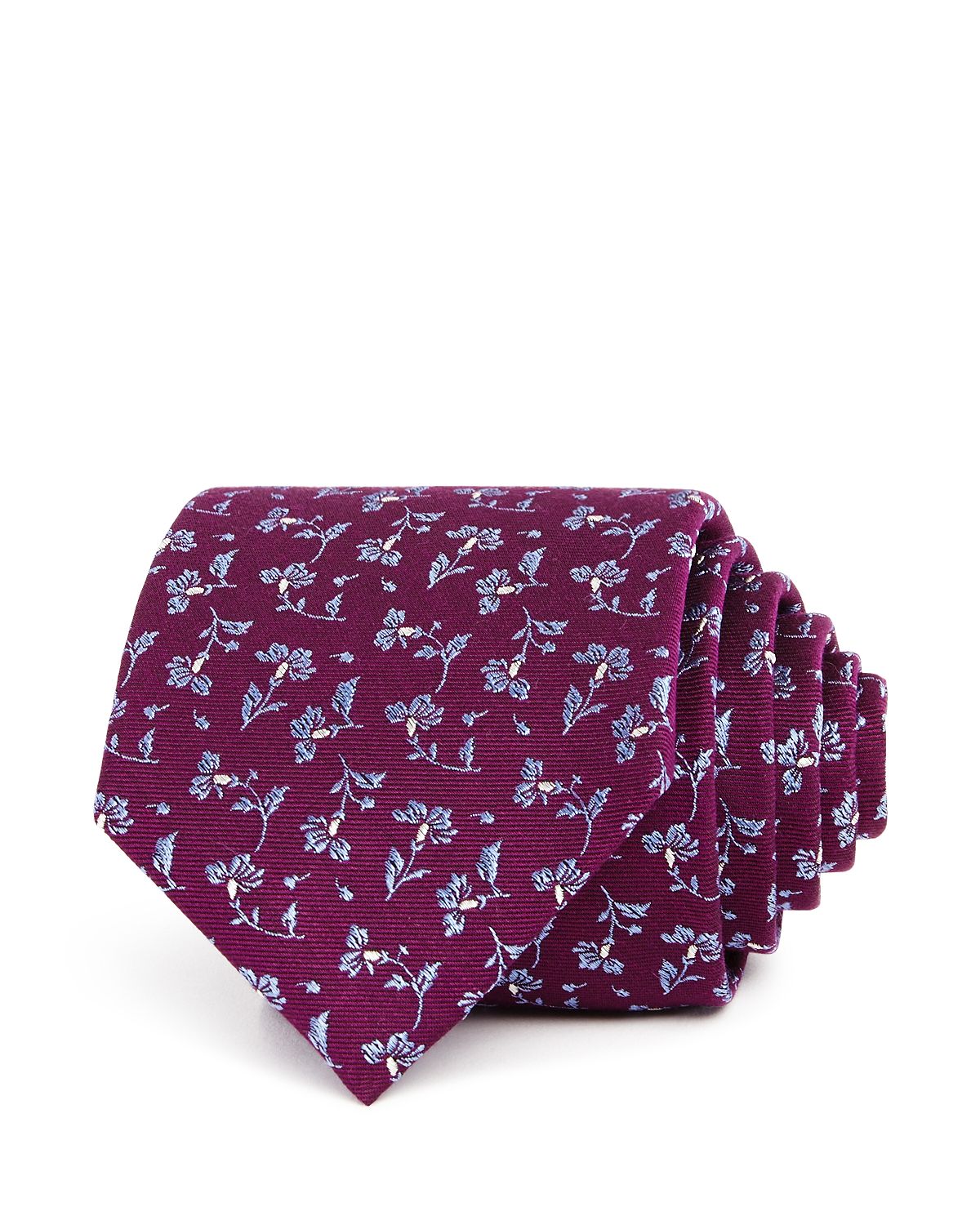 The Men's Store Floral Silk Classic Tie Berry/Blue