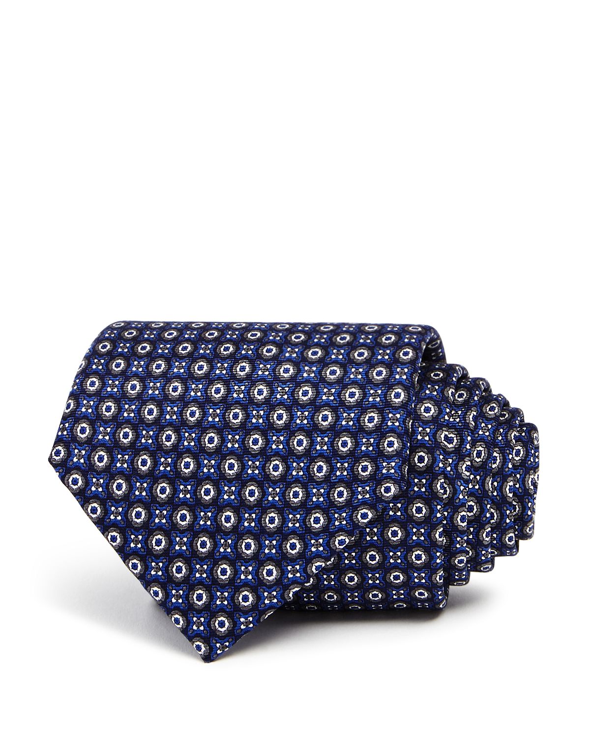 The Men's Store Floret Medallion Classic Tie Navy/Blue/Gray