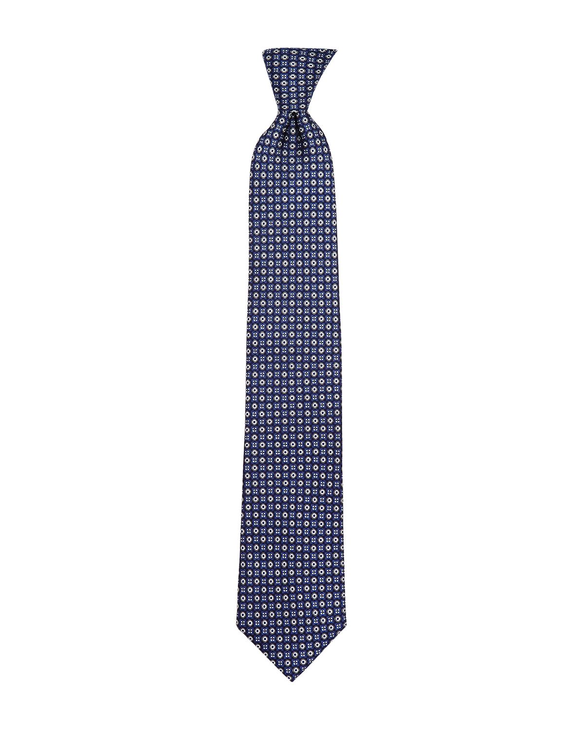 The Men's Store Floret Medallion Classic Tie Navy/Blue/Gray