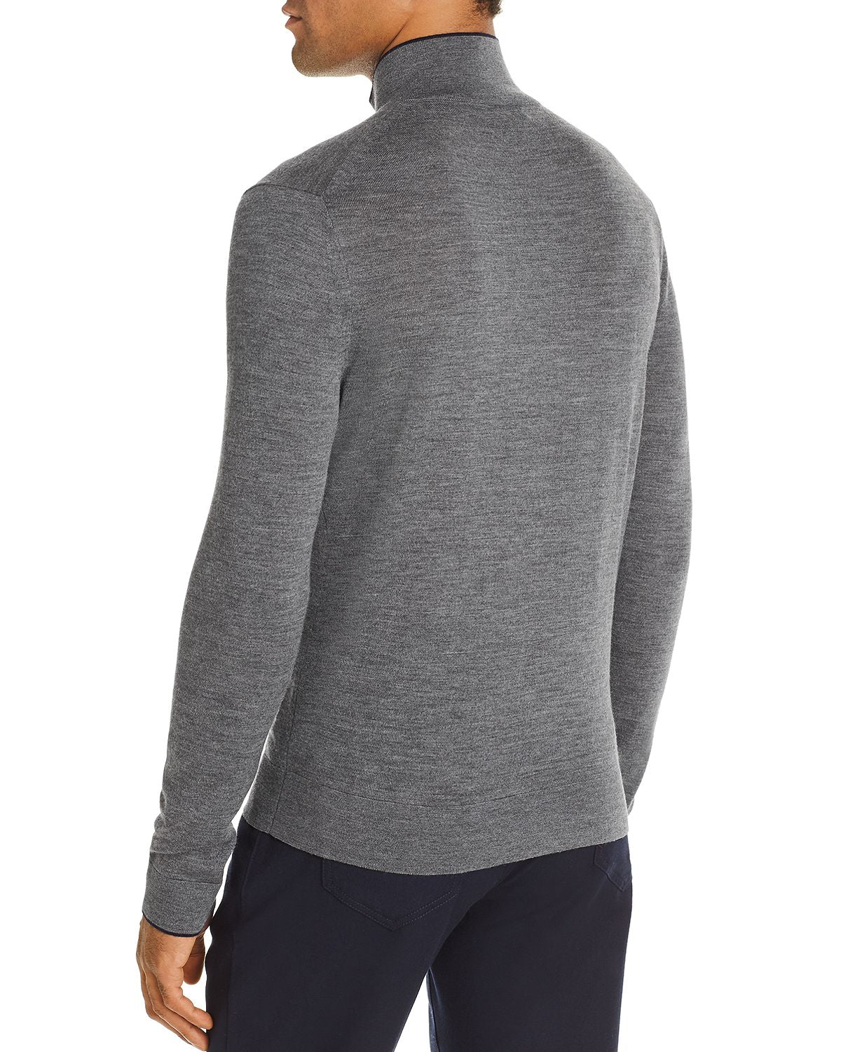 The Men's Store Front-zip Merino Wool Cardigan Medium Gray