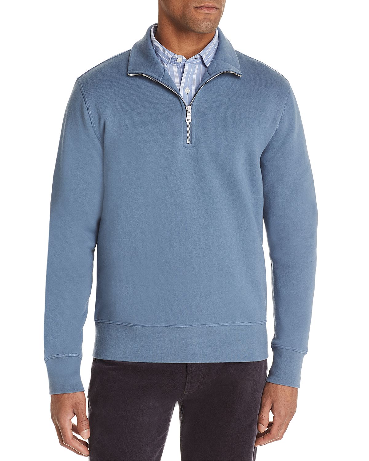 The Men's Store Half-zip Fleece Sweatshirt Blue Slate