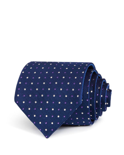 The Men's Store Large Alternating Dots Classic Tie NAVY