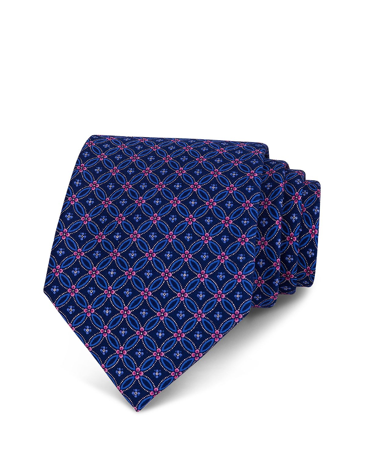 The Men's Store Linked Floret Circles Classic Tie Navy