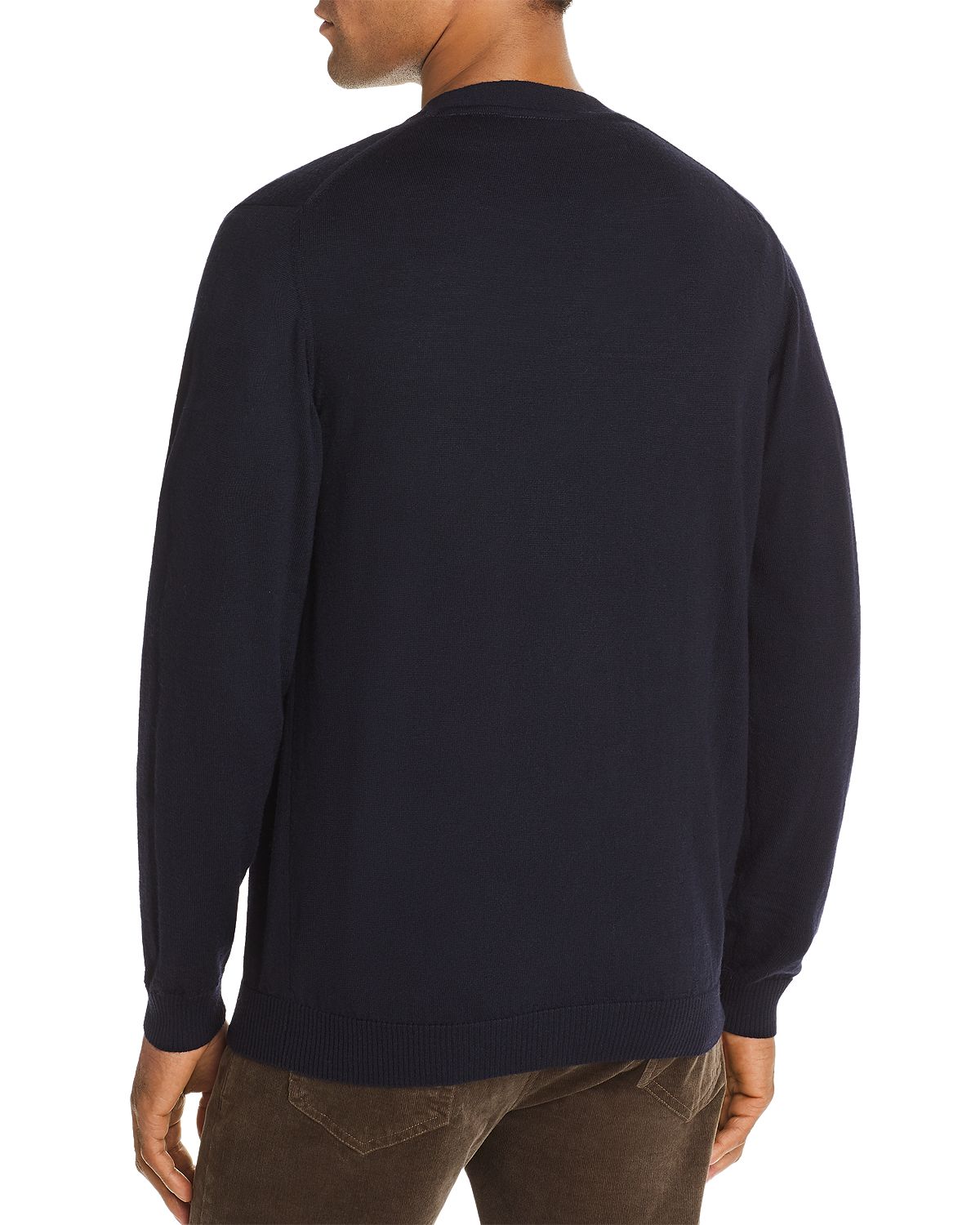 The Men's Store Merino Wool Cardigan Navy