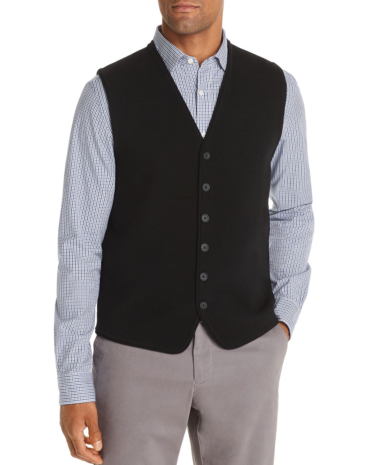 The Men's Store Merino Wool Vest Black