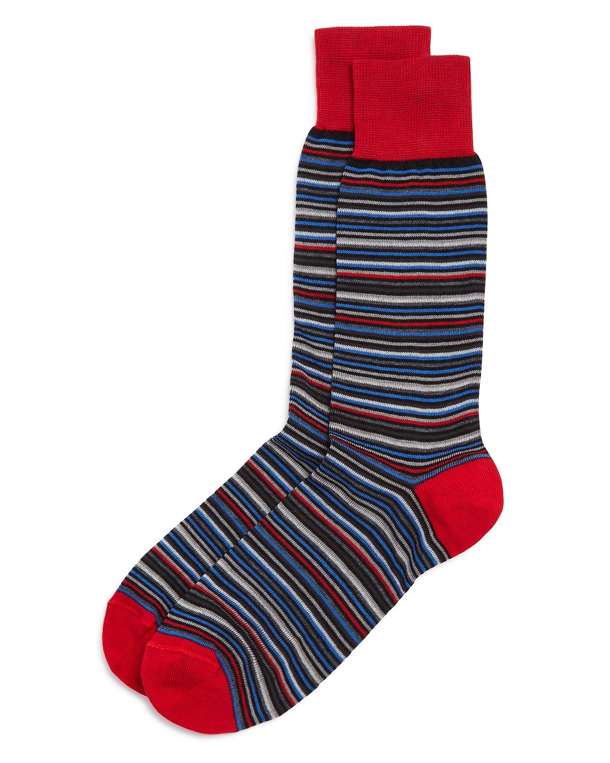 The Men's Store Multi Stripe Socks Fire Red