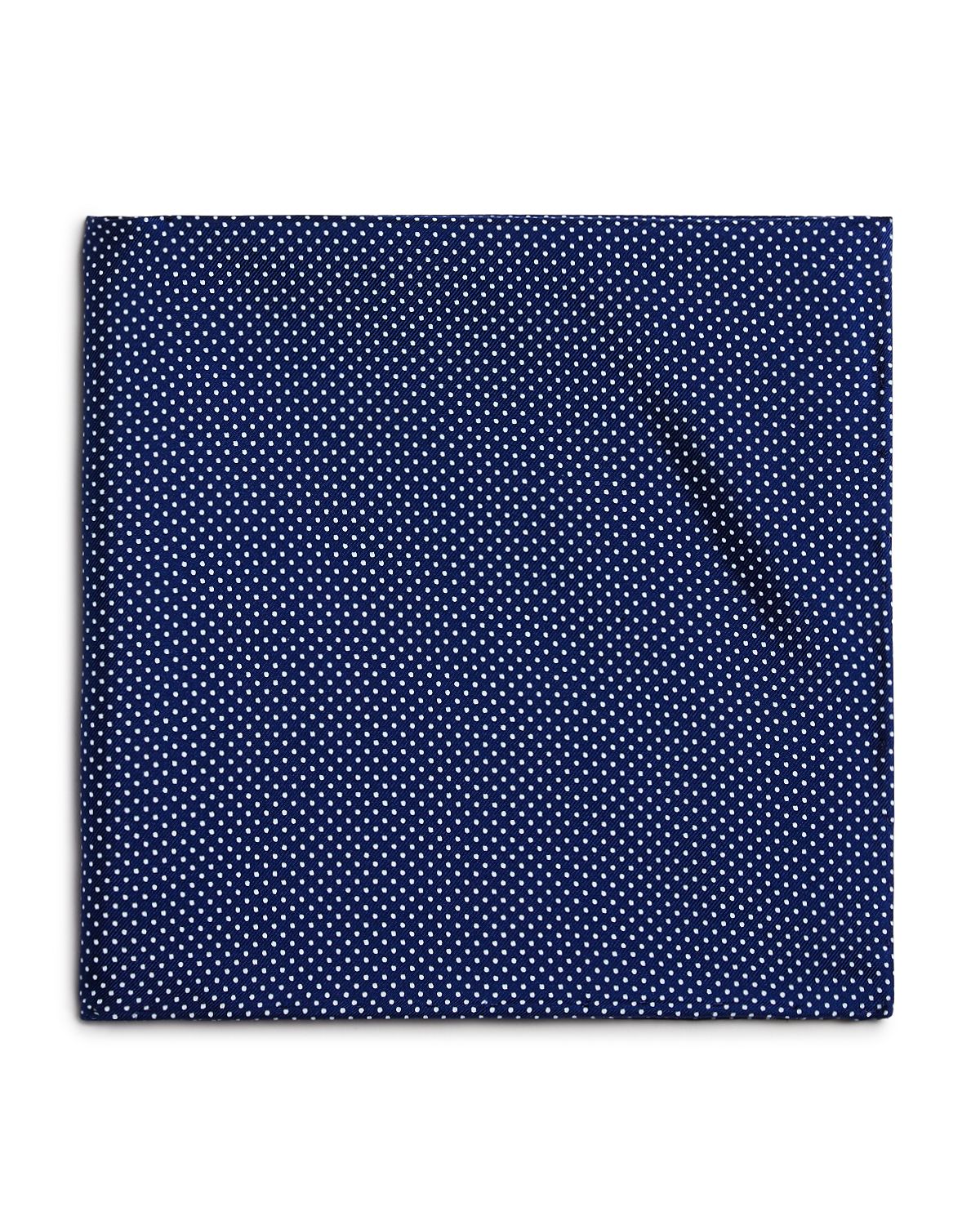 The Men's Store Pindot Pocket Square Navy/White
