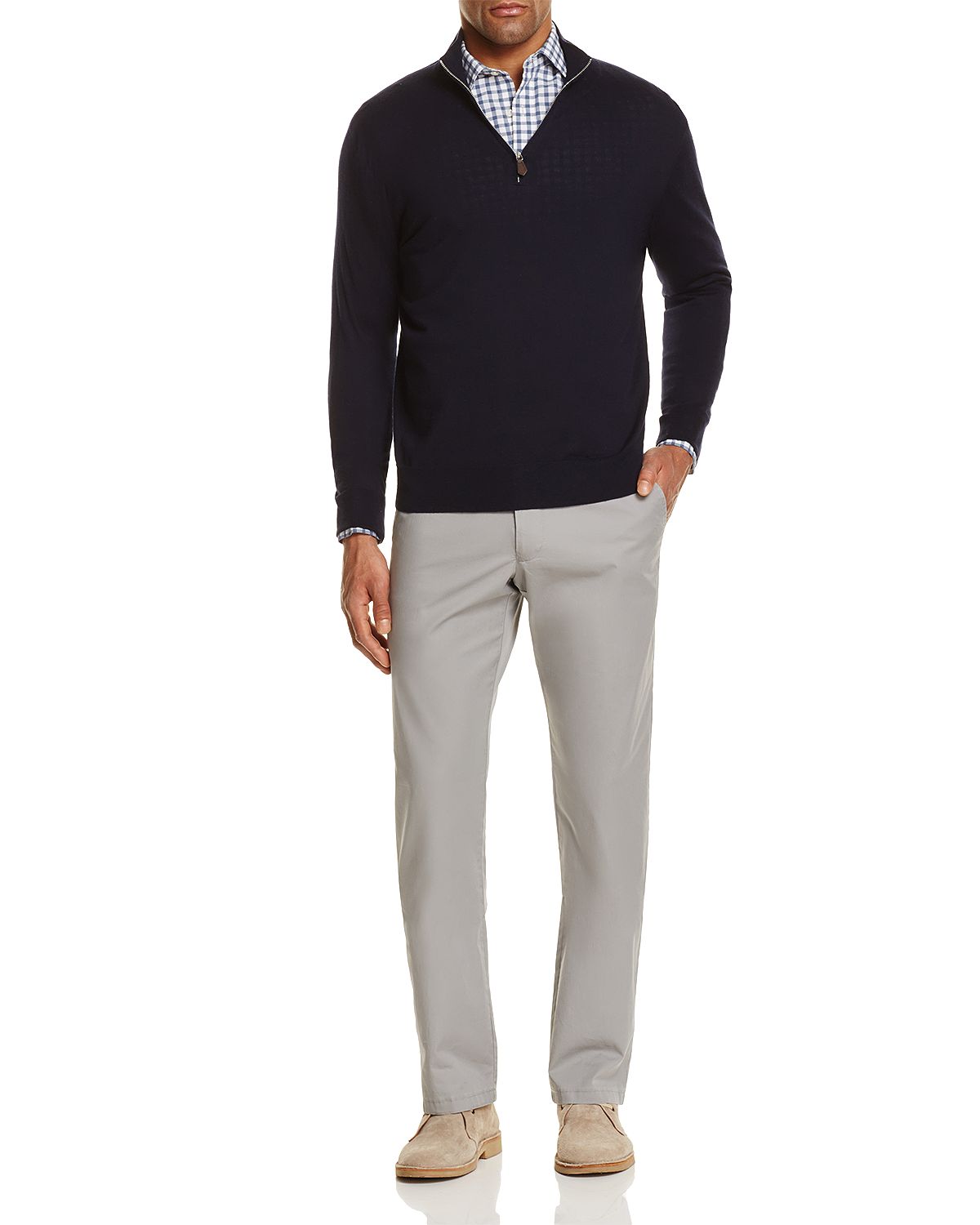 The Men's Store Quarter-zip Sweater True Navy