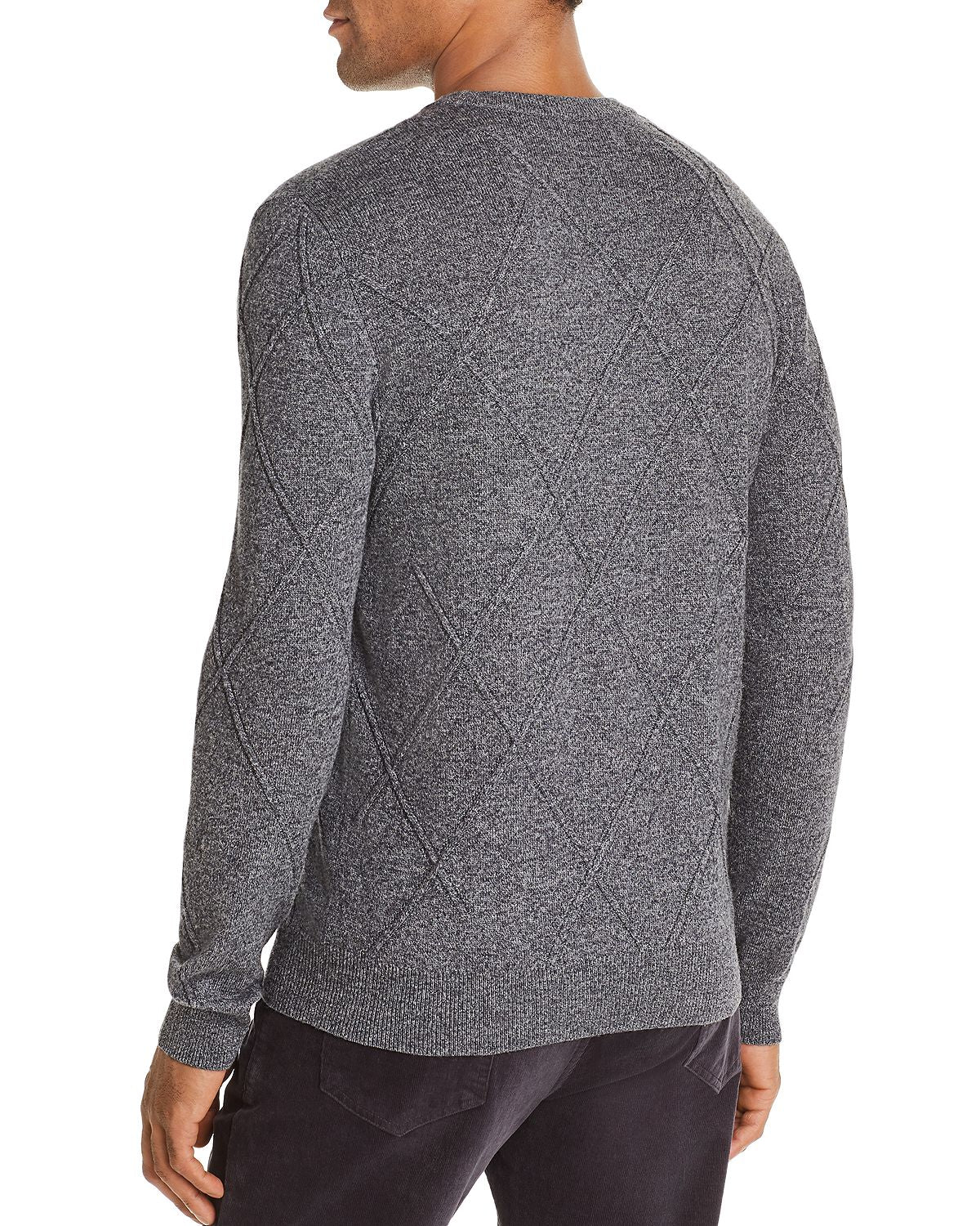 The Men's Store Ribbed Cable-knit Sweater Gray Navy Twist