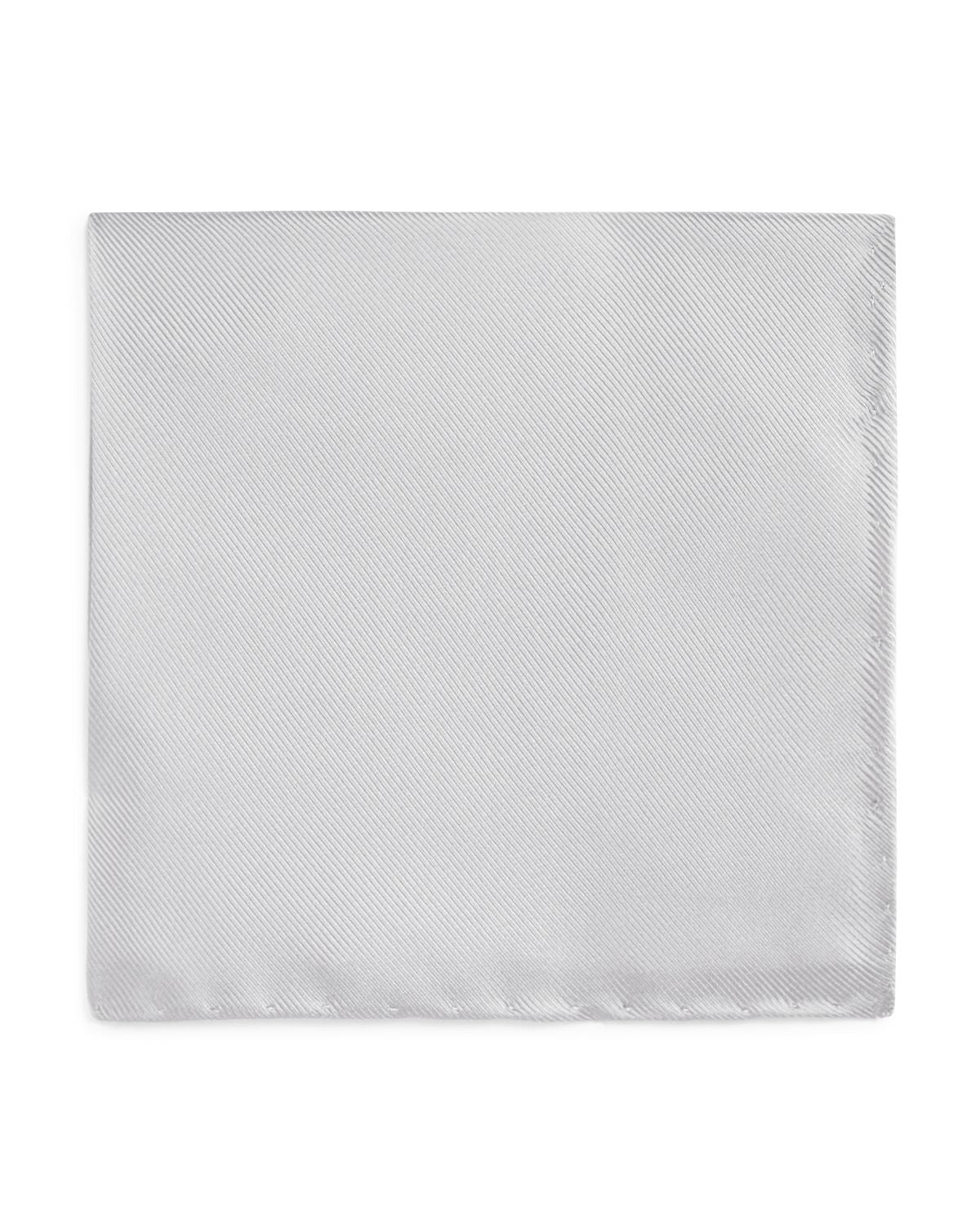 The Men's Store Silk Pocket Square Silver