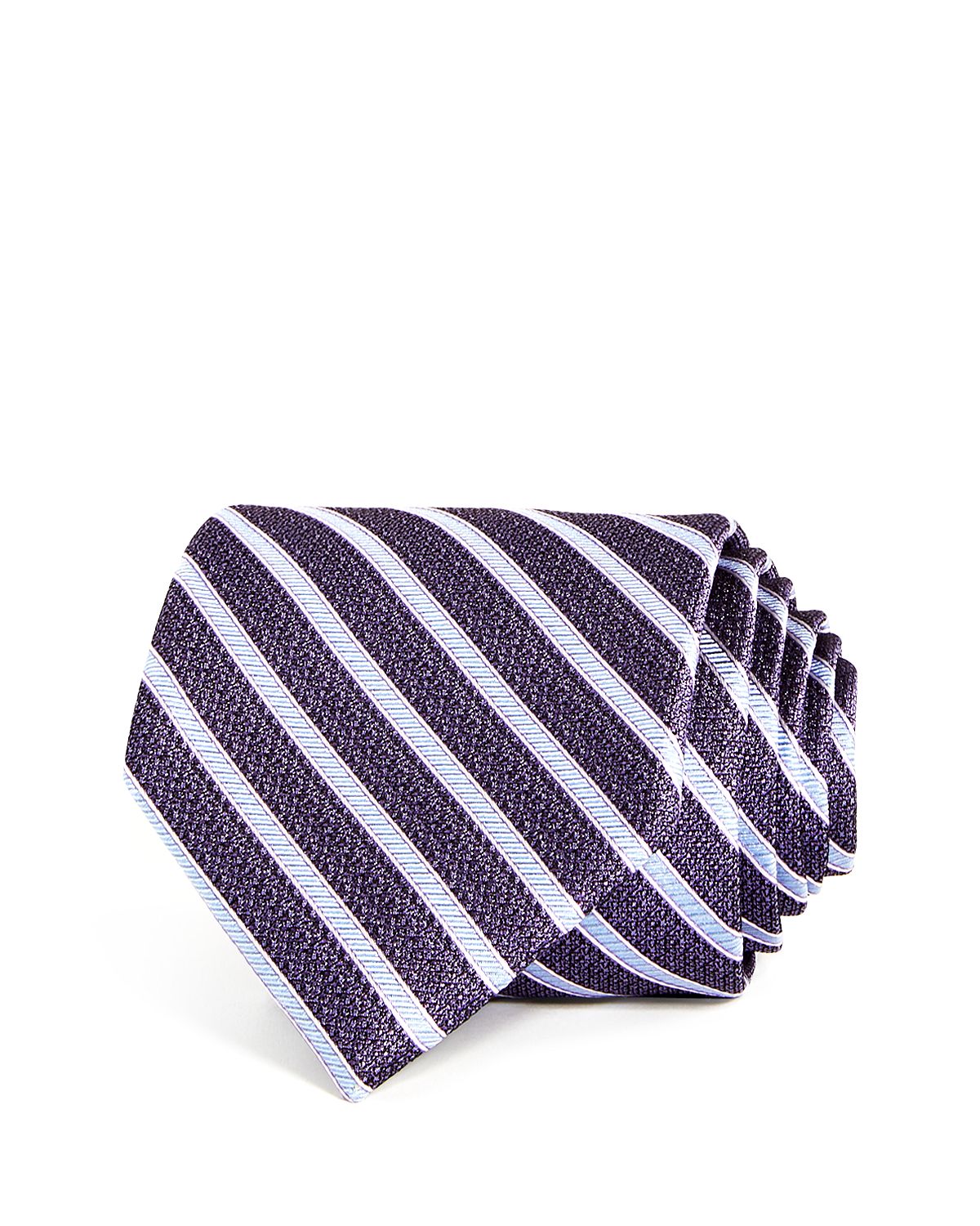 The Men's Store Textured Stripe Silk Classic Tie Lavender
