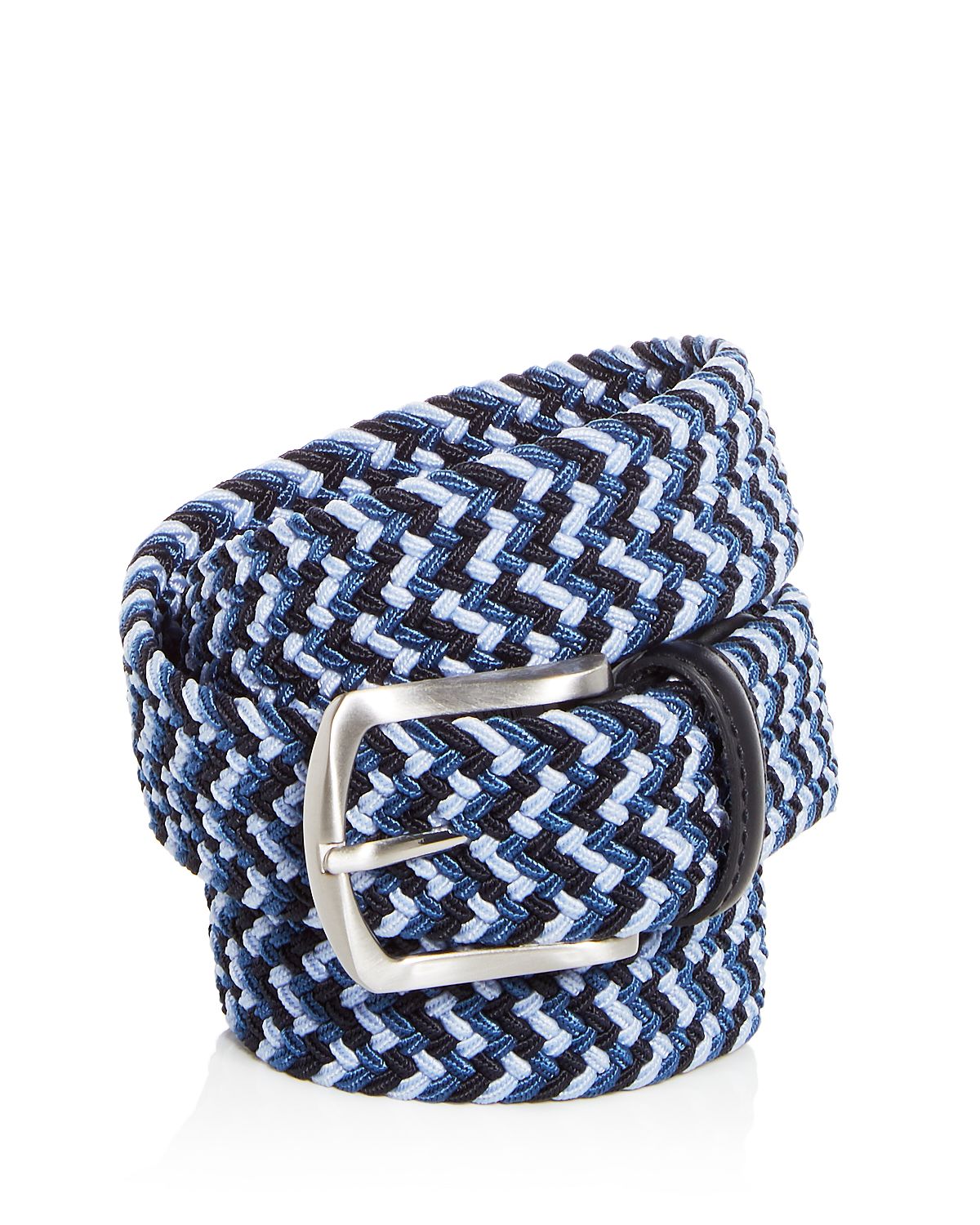 The Men's Store The Men's's Store At Woven Stretch Belt Navy/Blue/Light Blue