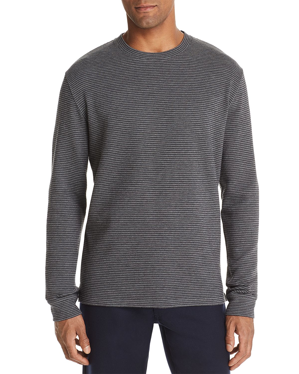 The Men's Store The Store At Bloomingdake's Micro Stripe Long-sleeve Tee Coal Gray