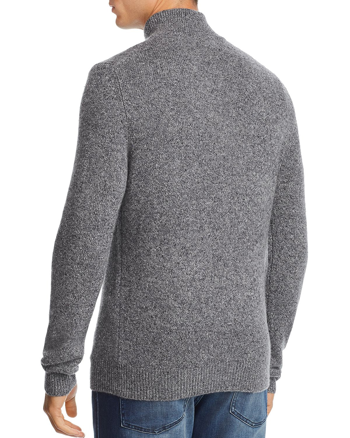 The Men's Store The Store At Bloomingdales Half-zip Tweed Cashmere Sweater Gray