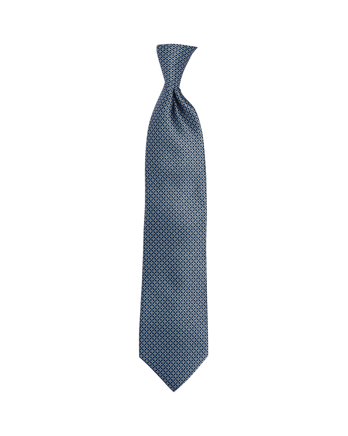 The Men's Store The Store Diamond Floral Classic Necktie Blue