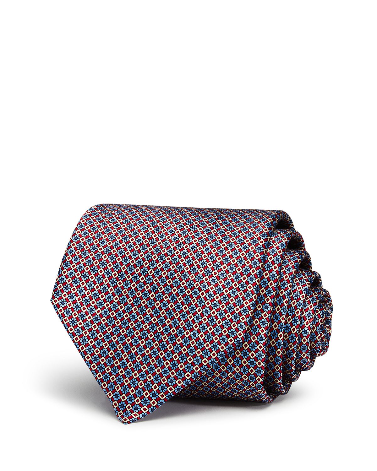 The Men's Store The Store Diamond Floral Classic Necktie Red