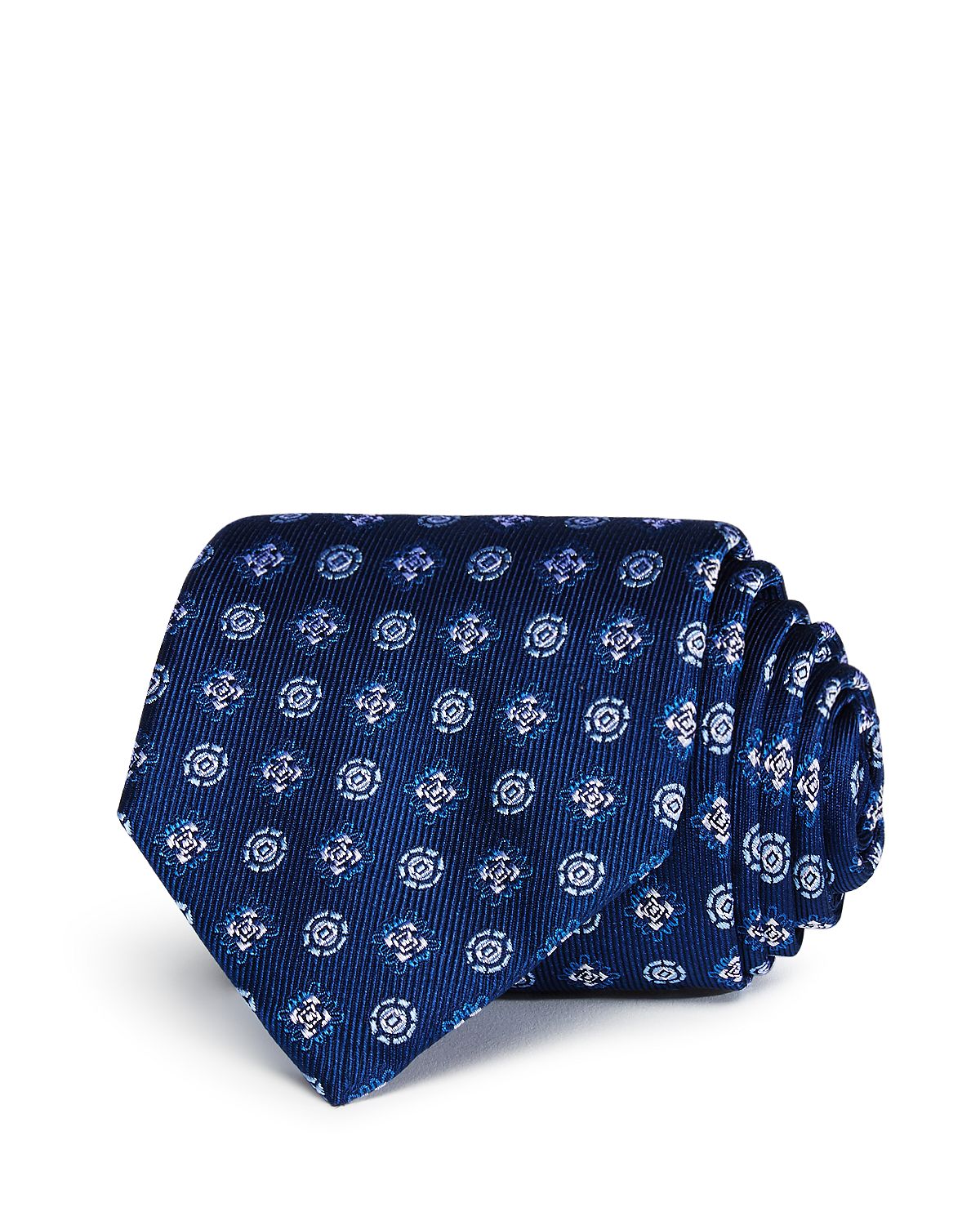 The Men's Store The Store Diamond Florette Classic Necktie Navy/blue