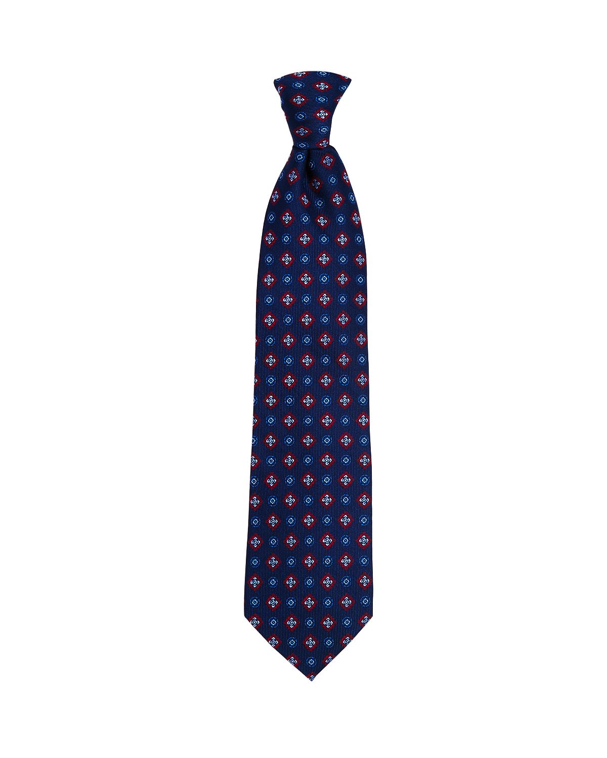 The Men's Store The Store Diamond Florette Classic Necktie Navy/red