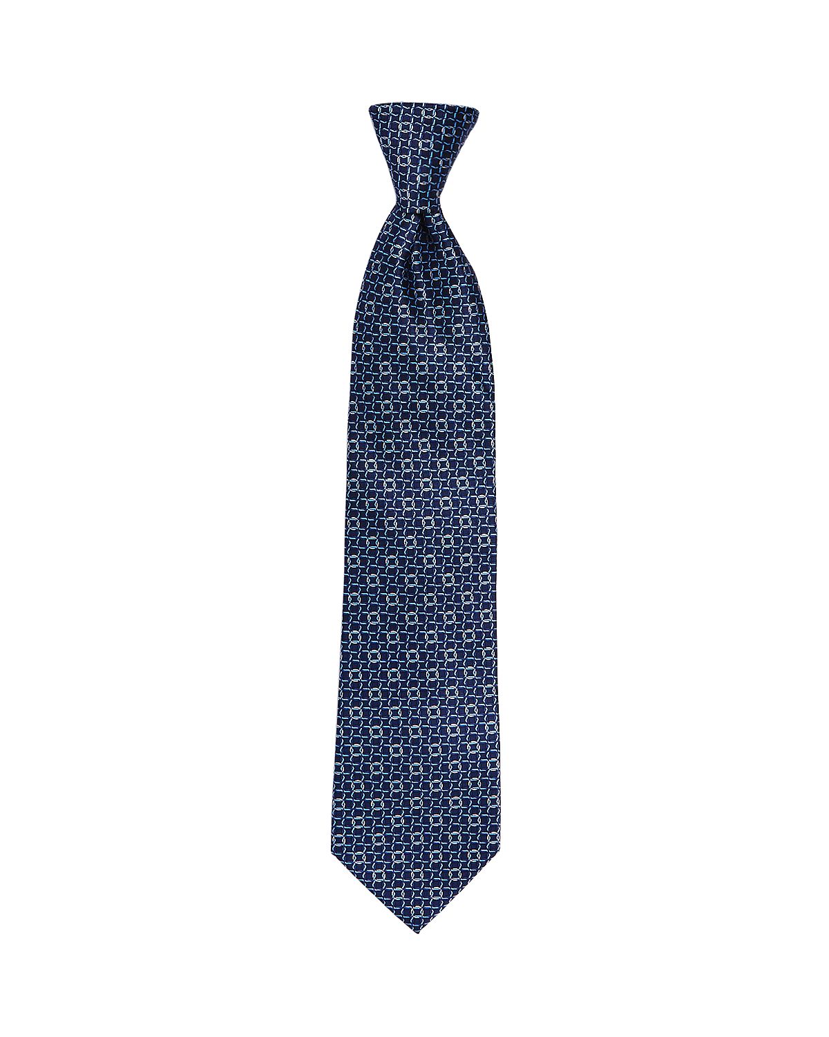 The Men's Store The Store Linked Ring Print Classic Tie Navy/blue