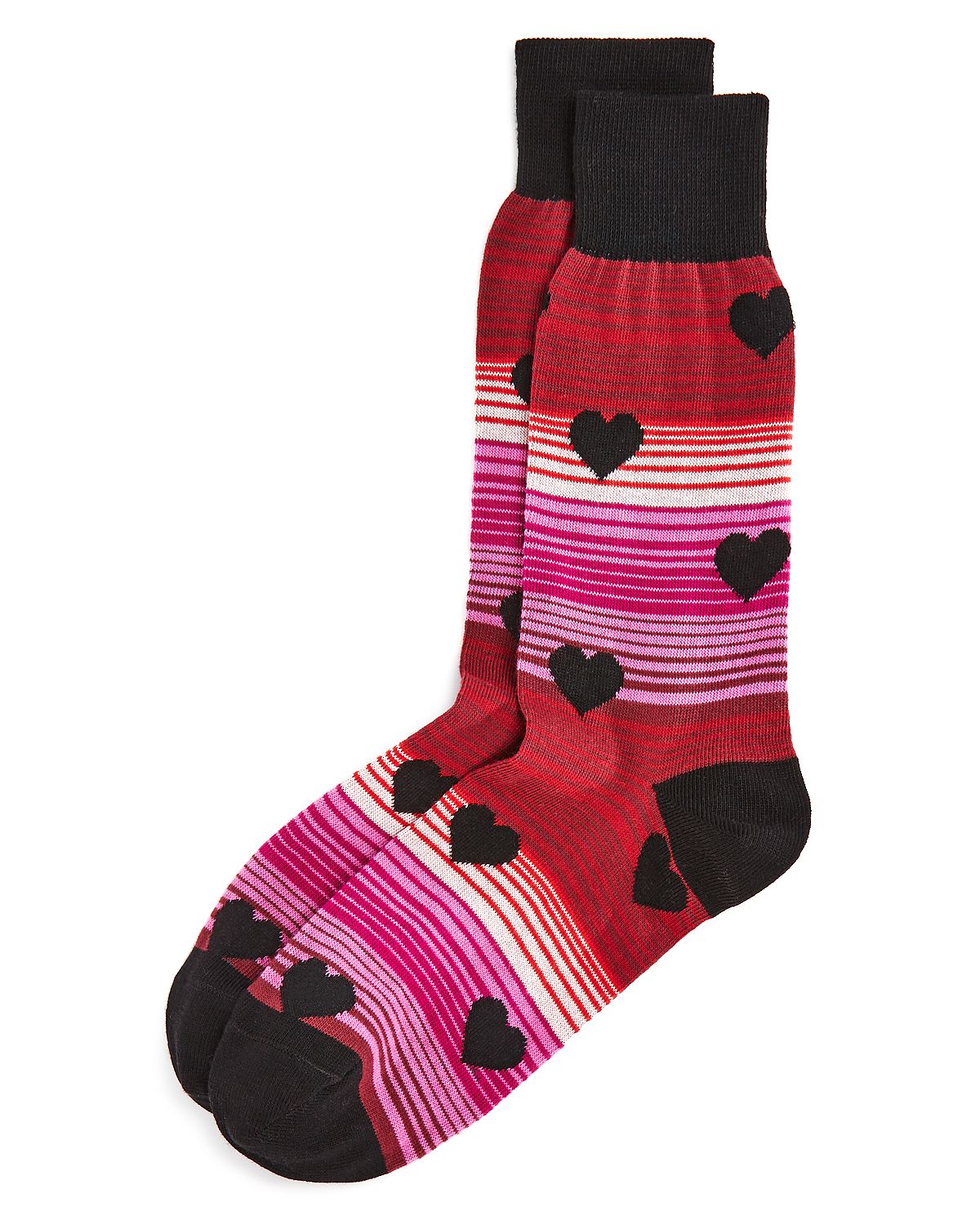 The Men's Store The Store Stripe Hearts Socks Black Multi