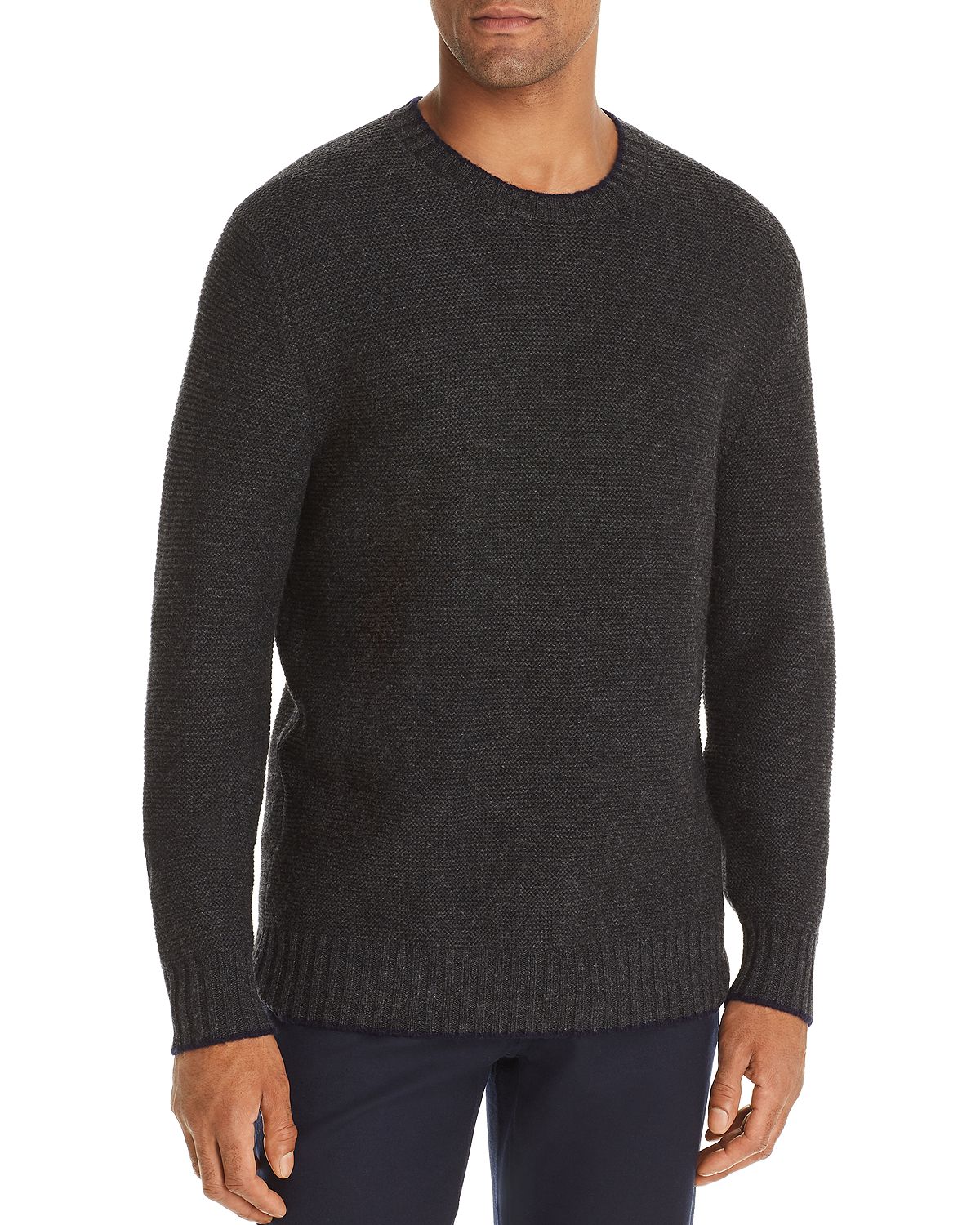 The Men's Store Tipped Crewneck Sweater Coal