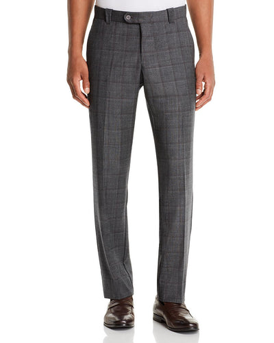 The Men's Store Wool Tonal-check Classic Fit Pants Gray