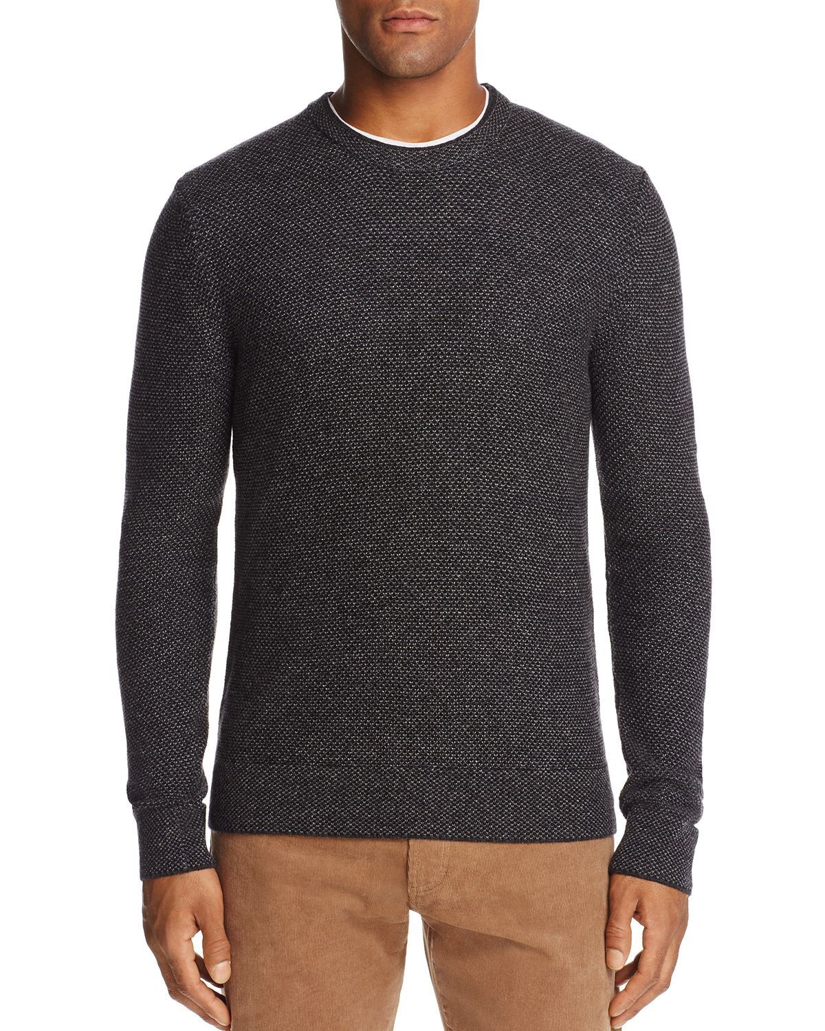 The Men's Store Wool & Cashmere Honeycomb Sweater Coal
