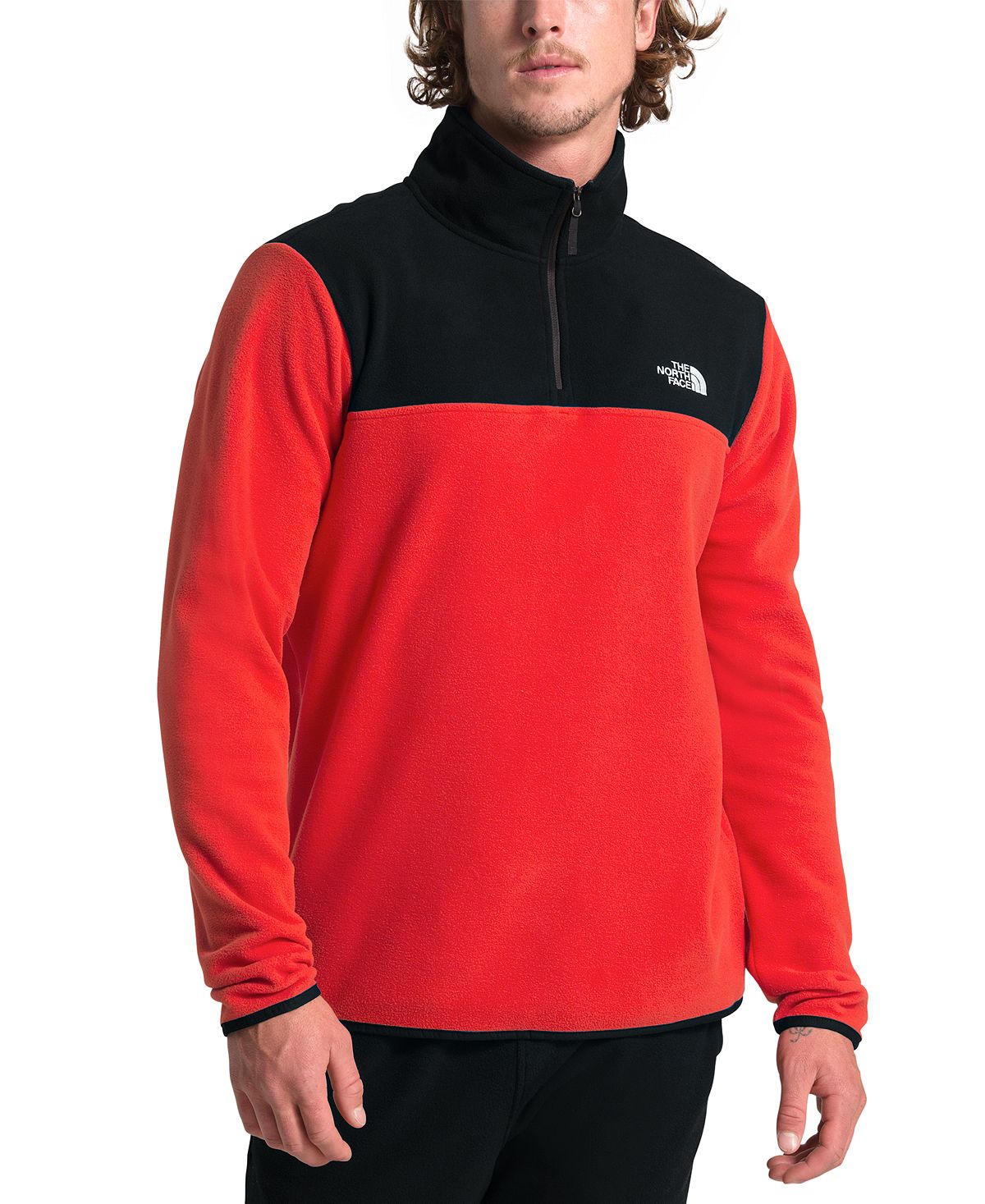 The North Face Tka Glacier Quarter-zip Fleece Fiery Red/tnf Black
