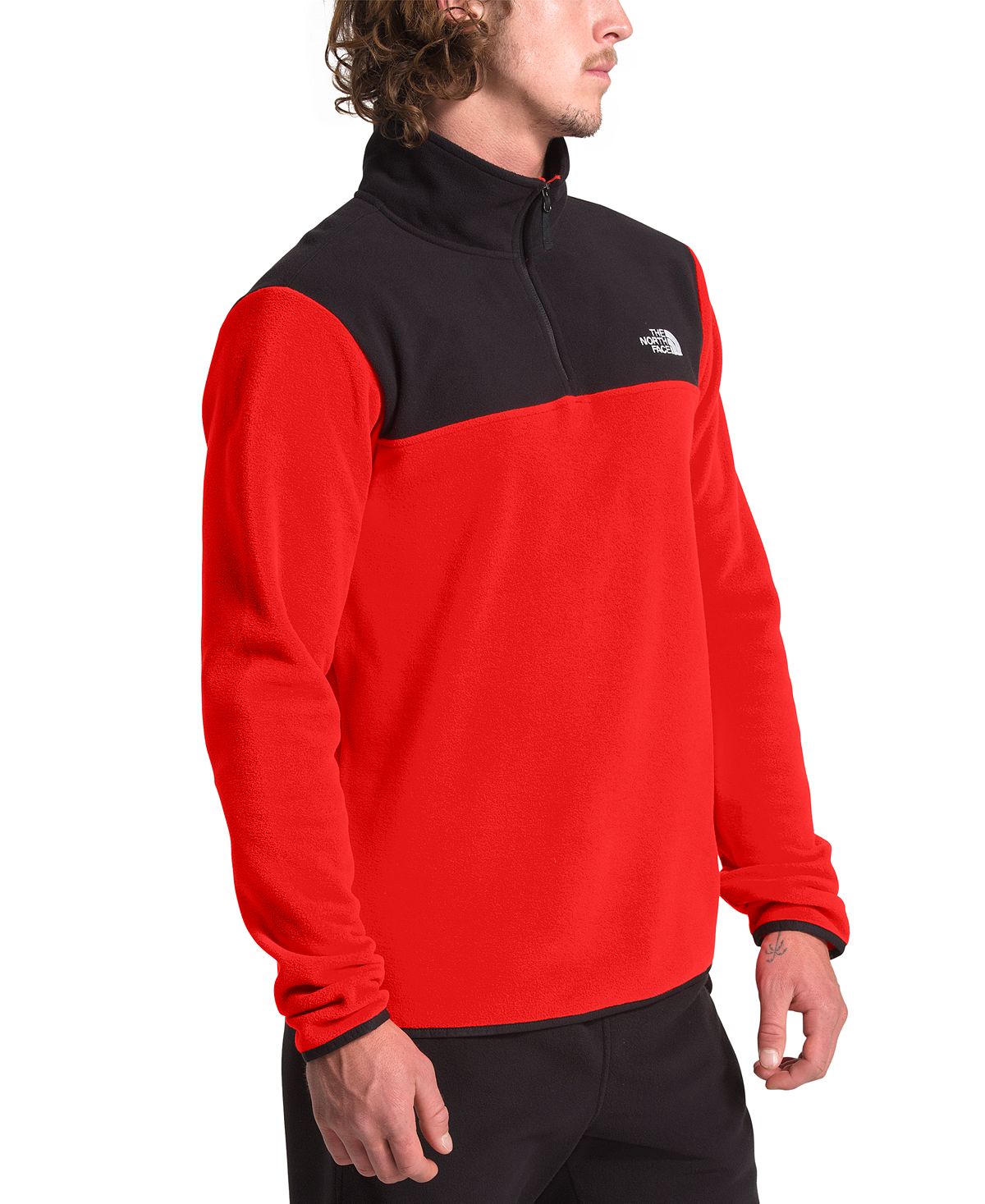 The North Face Tka Glacier Quarter-zip Fleece Fiery Red/tnf Black