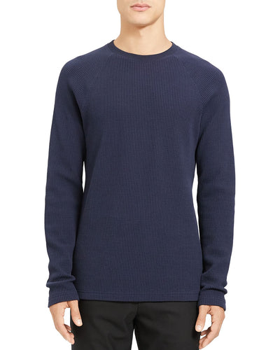 Theory River Waffle Knit Organic Cotton Sweater Eclipse