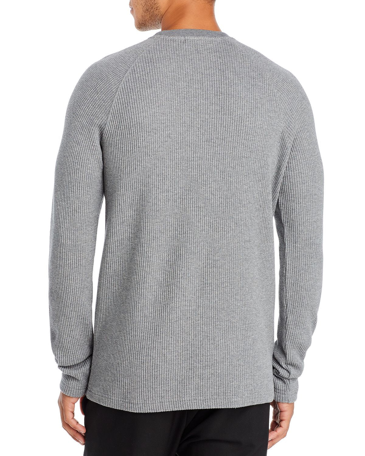 Theory River Waffle Knit Organic Cotton Sweater Medium Gray Heather