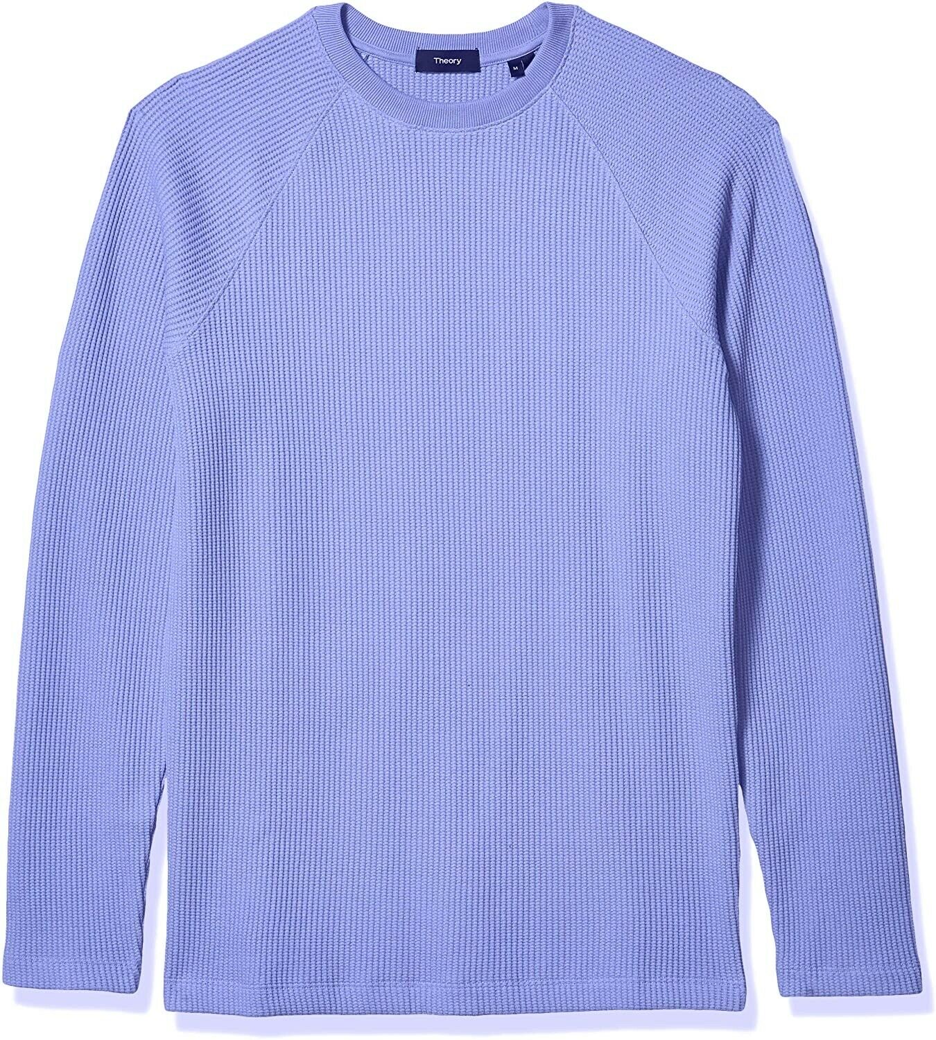 Theory Sweater Blue Crewneck Thermal Knit Pullover